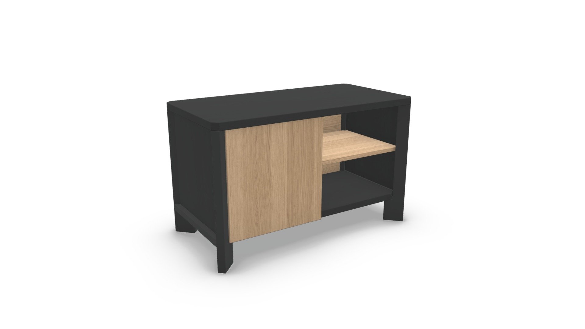 Brook Media Unit, Oak and Black