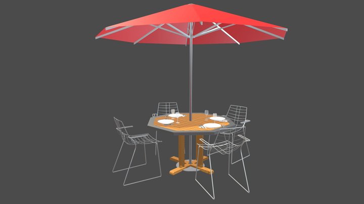 Garden Set Net 3D Model