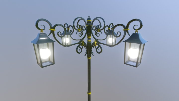 Vintage street lamp 3D Model