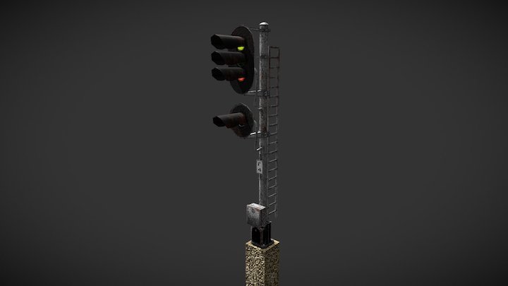 Traffic Light rust 3D Model