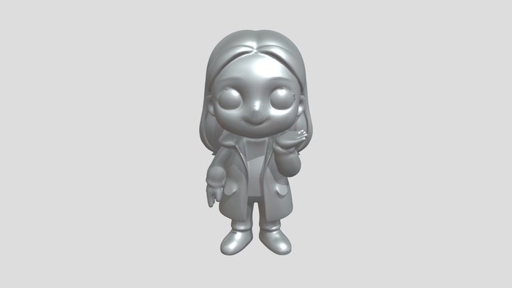 Cute toy character with big eyes 3D Model