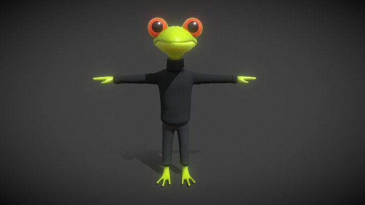 humanoid toad cartoon 3D Model