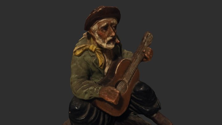 Gaucho Wooden Statue 3D Model