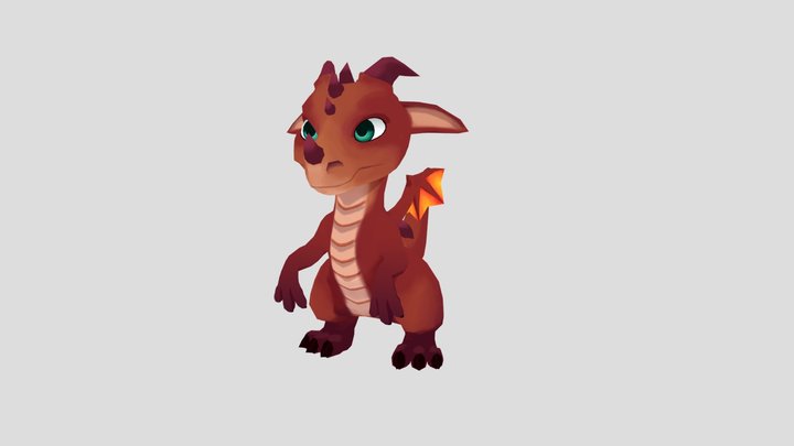 Fire Dragon Baby 3D Model