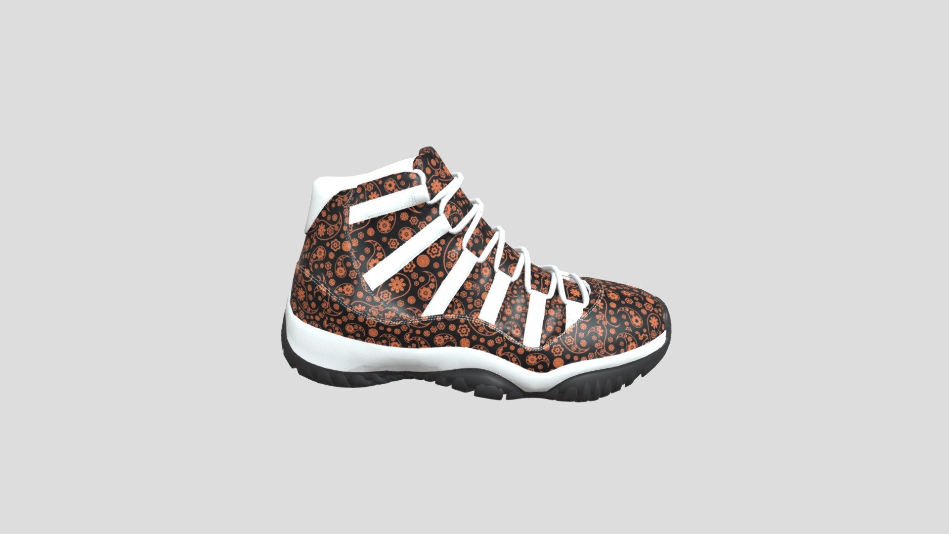 Right Sneaker - Bandana Jay 11s Orange/Black