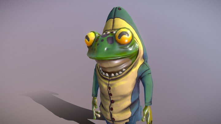 A Frog In A Shark Suit 3D Model