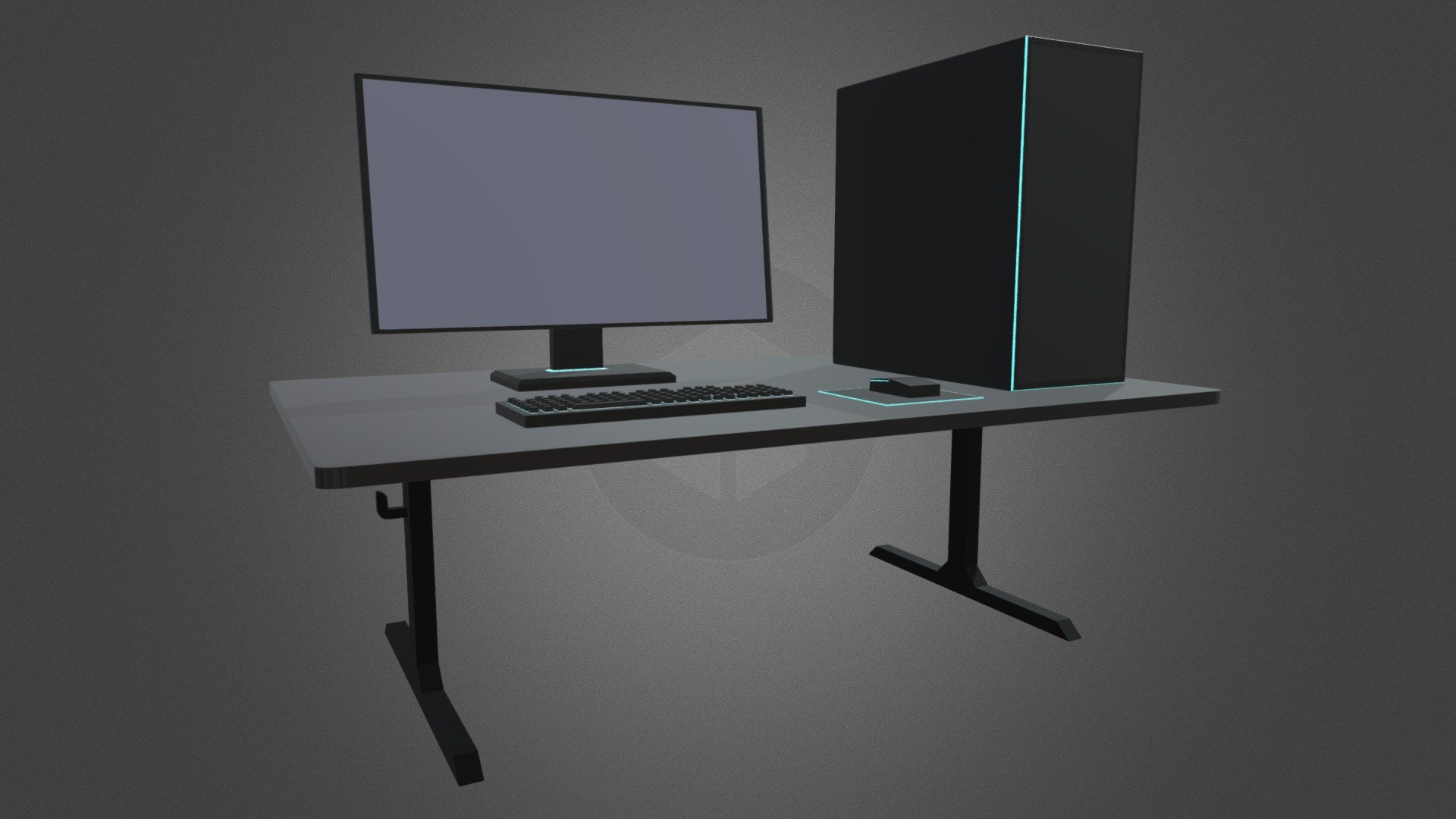 Gaming Table 3D model by Wizardo (avivekvishnu20) [0f3a2ac] Sketchfab