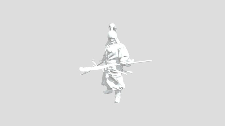 Warrior in Red Armour 3D Model