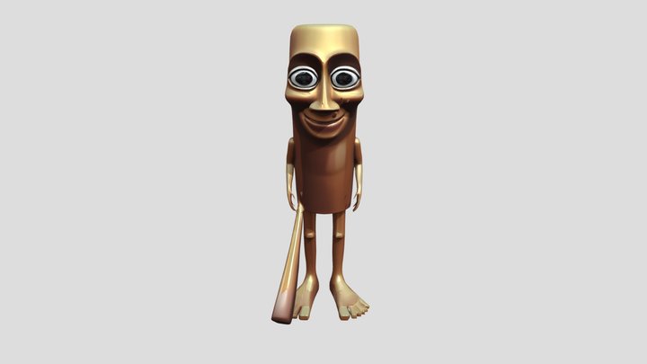 wooden humanoid figure 3D Model