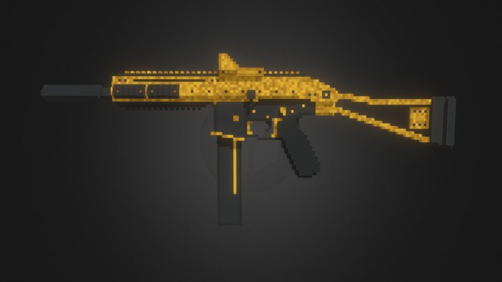 LWRC SMG-45 Gold version 3D Model