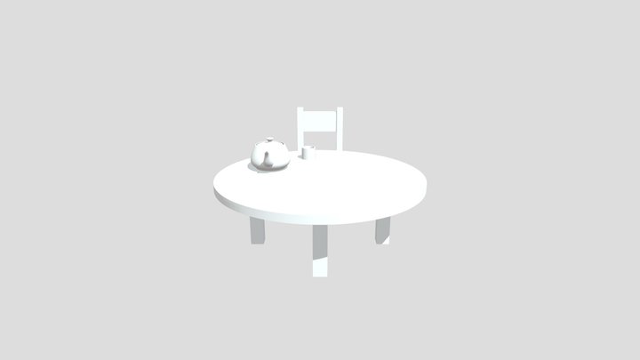 MEJA DAN KURSI 3D 3D Model
