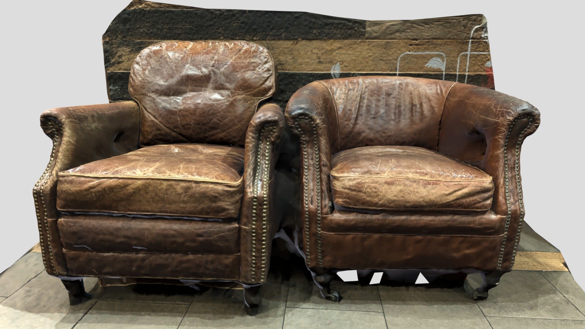 OC / Leather Chair Pair