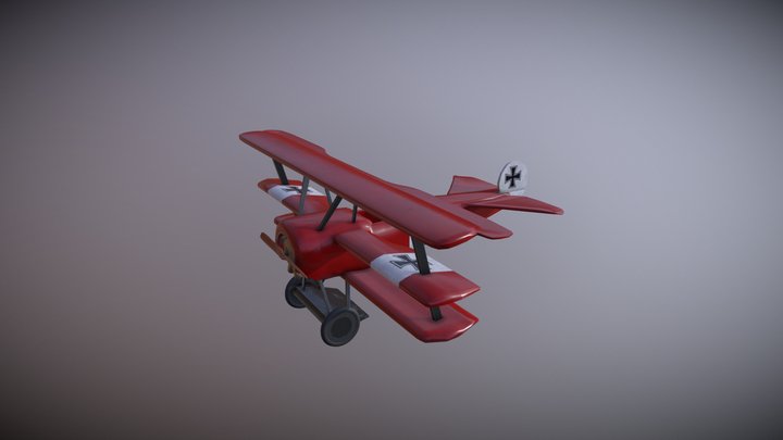 Fokker Airplane Triplane 3D Model
