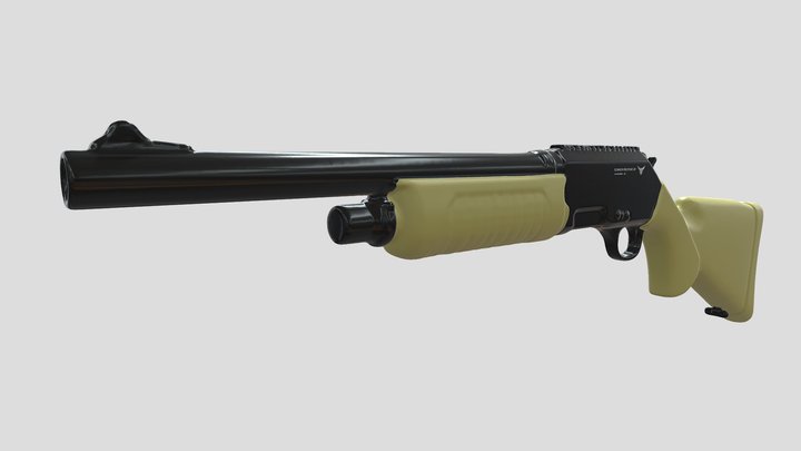 Shotgun Milestone S-77, Weapons, Guns 3D Model