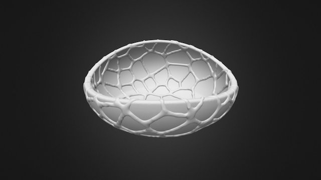 Flat organic plant pot in Water-Look (3D print) 3D Model