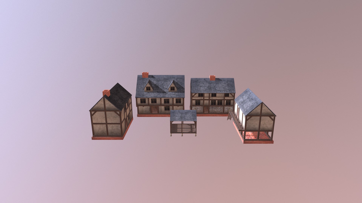 Timber Frame Village 3D Model