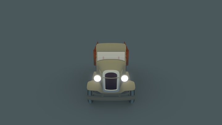 Vintage Truck, low poly, gradient atlas