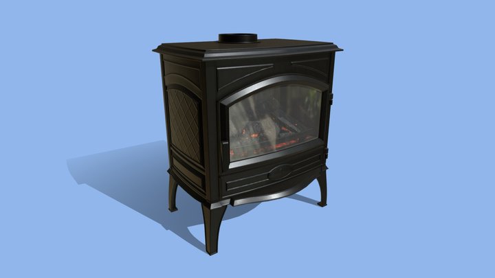 Wood Burner Game-Ready 3D Model