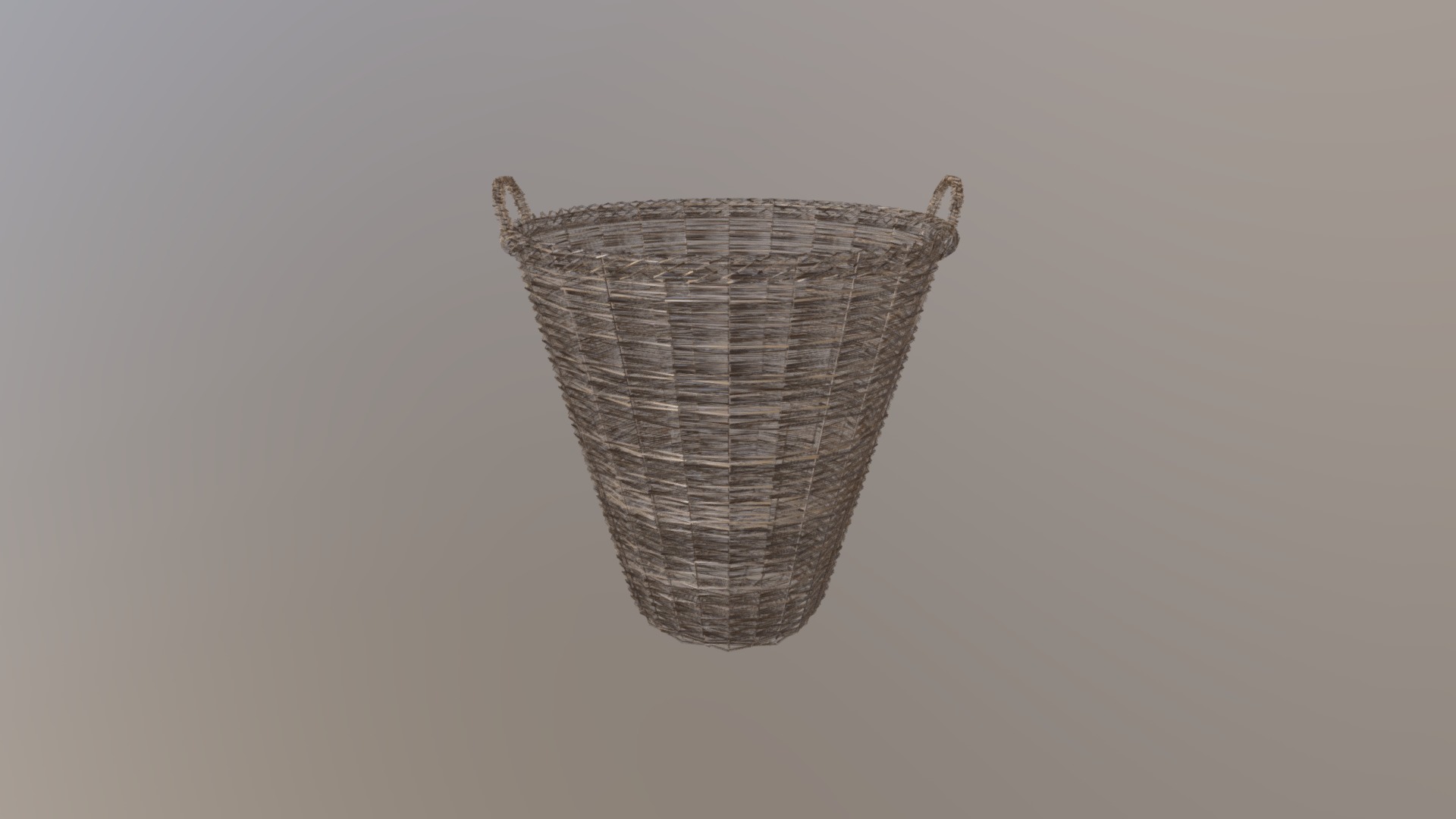 3D model Basket - This is a 3D model of the Basket. The 3D model is about a woven basket on a white background.