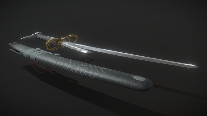 Royal Tengu Wakizashi 3D Model