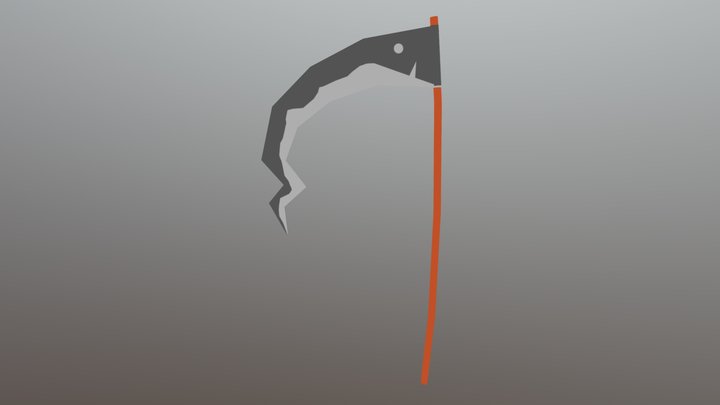 Low-Poly Anime-Style Scythe 3D Model