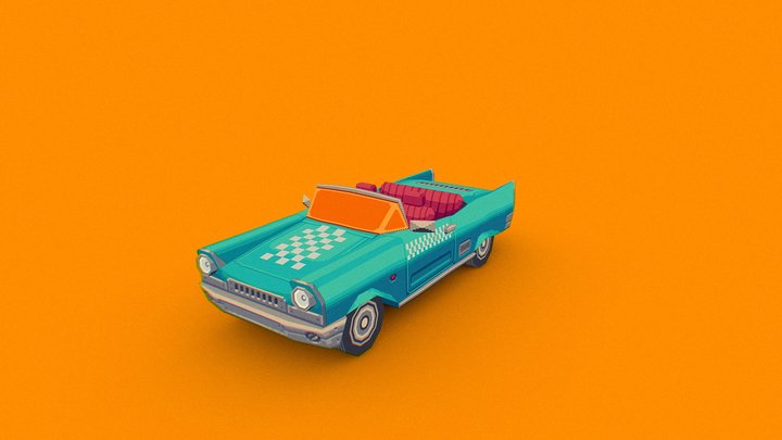 Taxi Convertible v2 3D Model