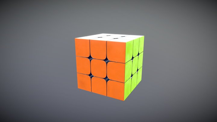 Rubik's Cube Solving Animation 3D Model