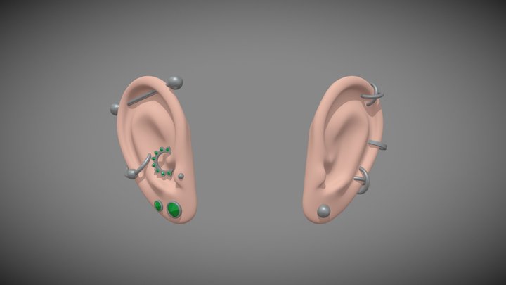 Pierced ears for Neddy 3D Model