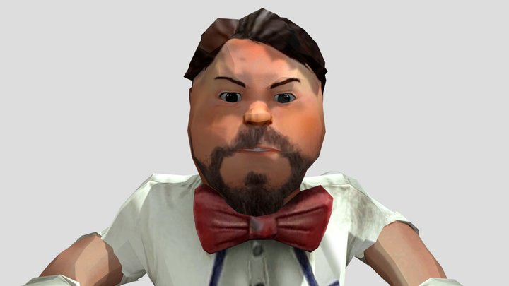 Ice Scream Rod's Face 3D Model
