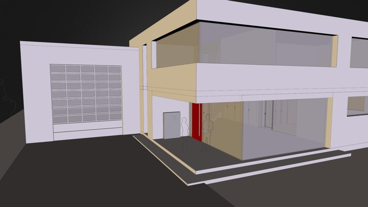 Entwurf einer Werkhalle mit Büro 3D Model