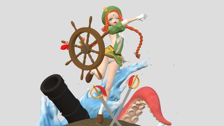 Pirate Girl Grace 3D Model