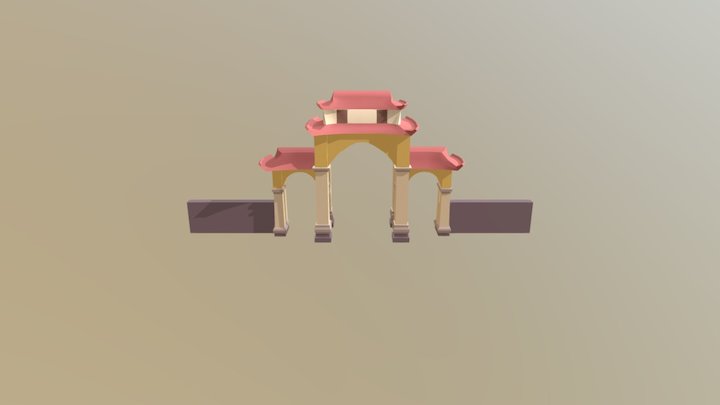 Temple Gate MoTrach Village Hai Duong 3D Model
