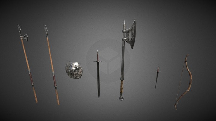 zombie weapons 3D Model