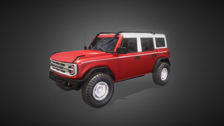 Bronco Car Animation (Red) 3D Model