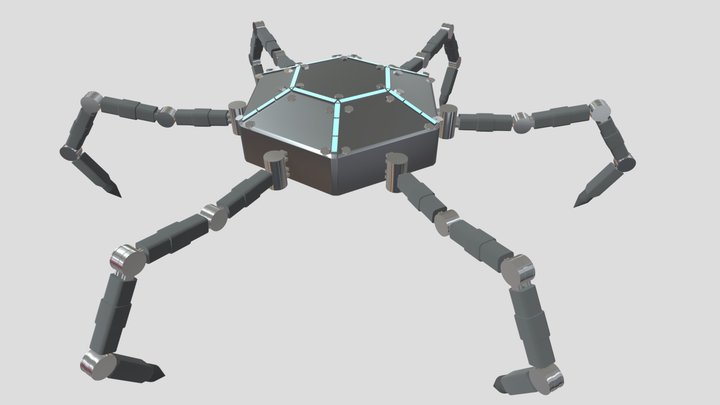 Hex Bot Rigged 3D Model