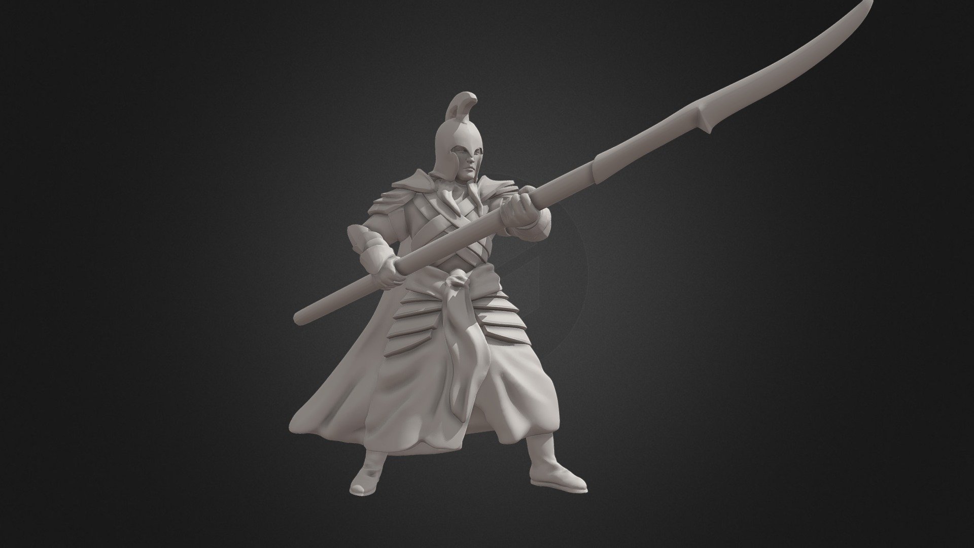 Elf with spear 3d printable miniature STL