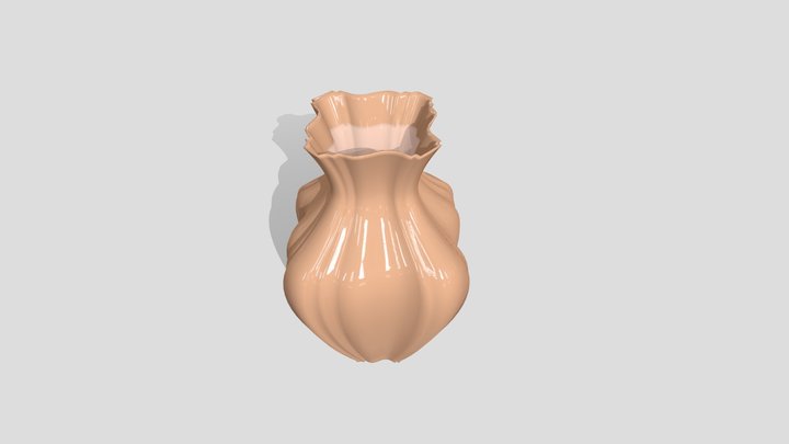Realistic 3D orange coloured Vase 3D Model