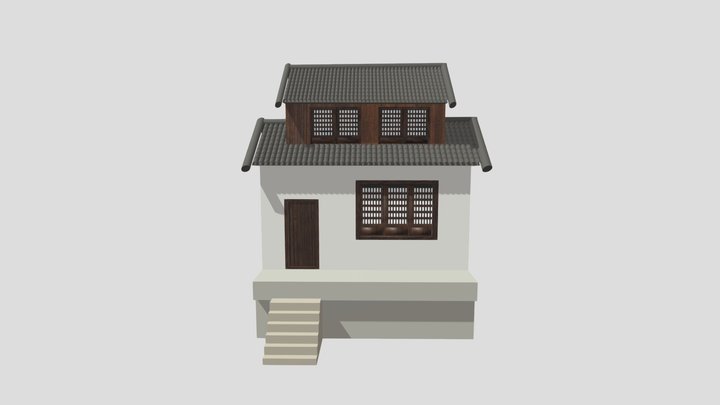 Traditional Chinese House (Low Poly / Stylized) 3D Model