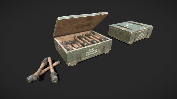 Grenade in box 3D Model