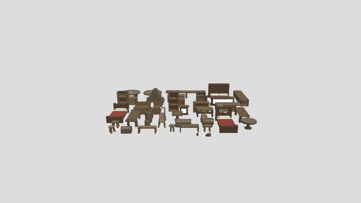 Low-Poly Tavern Furniture Pack