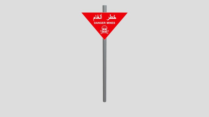 Landmine sign 3D Model