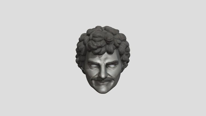 Curly Smile Bust 3D Model