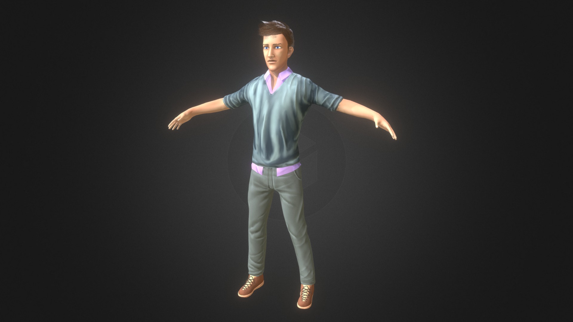 3D model Guy - This is a 3D model of the Guy. The 3D model is about a man in a blue shirt.