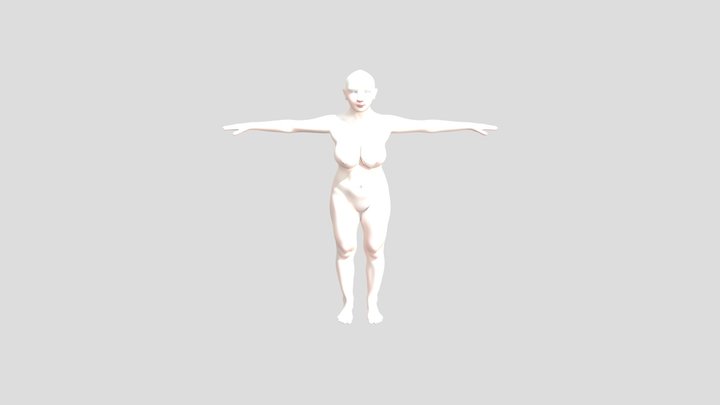 Standing nude human female 3D Model