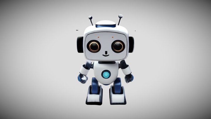 Cute Robot Companion (GLB) 3D Model
