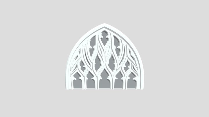 Gothic style wall 3D Model