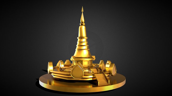 pagoda Doi Inthanon thailand 3D Model