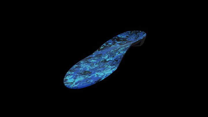 3D Printed Orthotic – Blue Swirl 3D Model