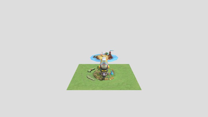 Environments – Island & Spaceship Landing Zone 3D Model