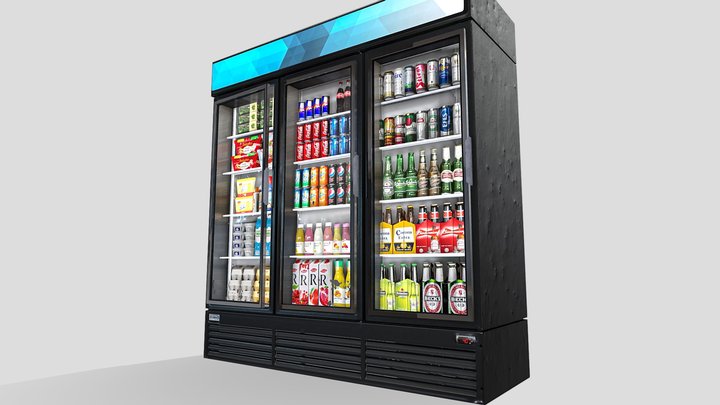 Store Refrigerator (low-poly) Prop Cooler 3D Model